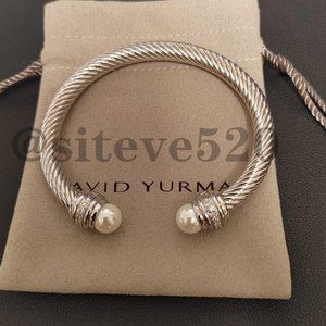 13 David Yurman 7mm Double Head Pearl Pavé